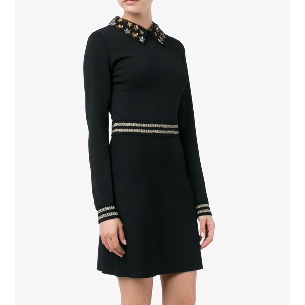Valentino | Sequin Star Collar Knit Dress - Picture 1 of 8